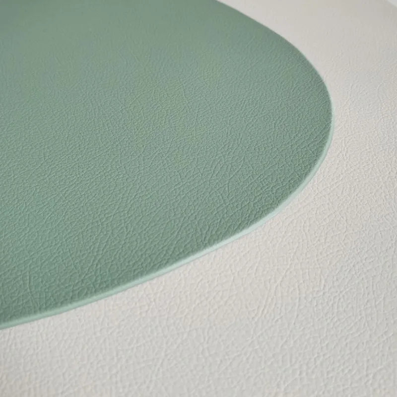 1/4/6 conjuntos de placemat e porta-copos creme, à prova de óleo, à prova d'água para cozinha, formato irregular, mesas de couro pu, almofada, cafeteria