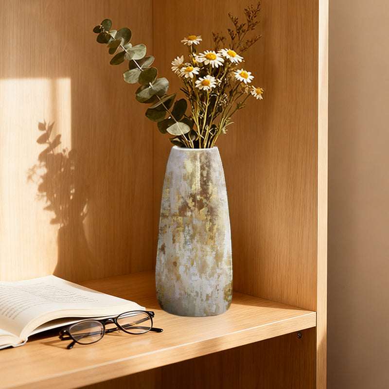Vaso de Cerâmica Pintado à Mão, Estilo Boho