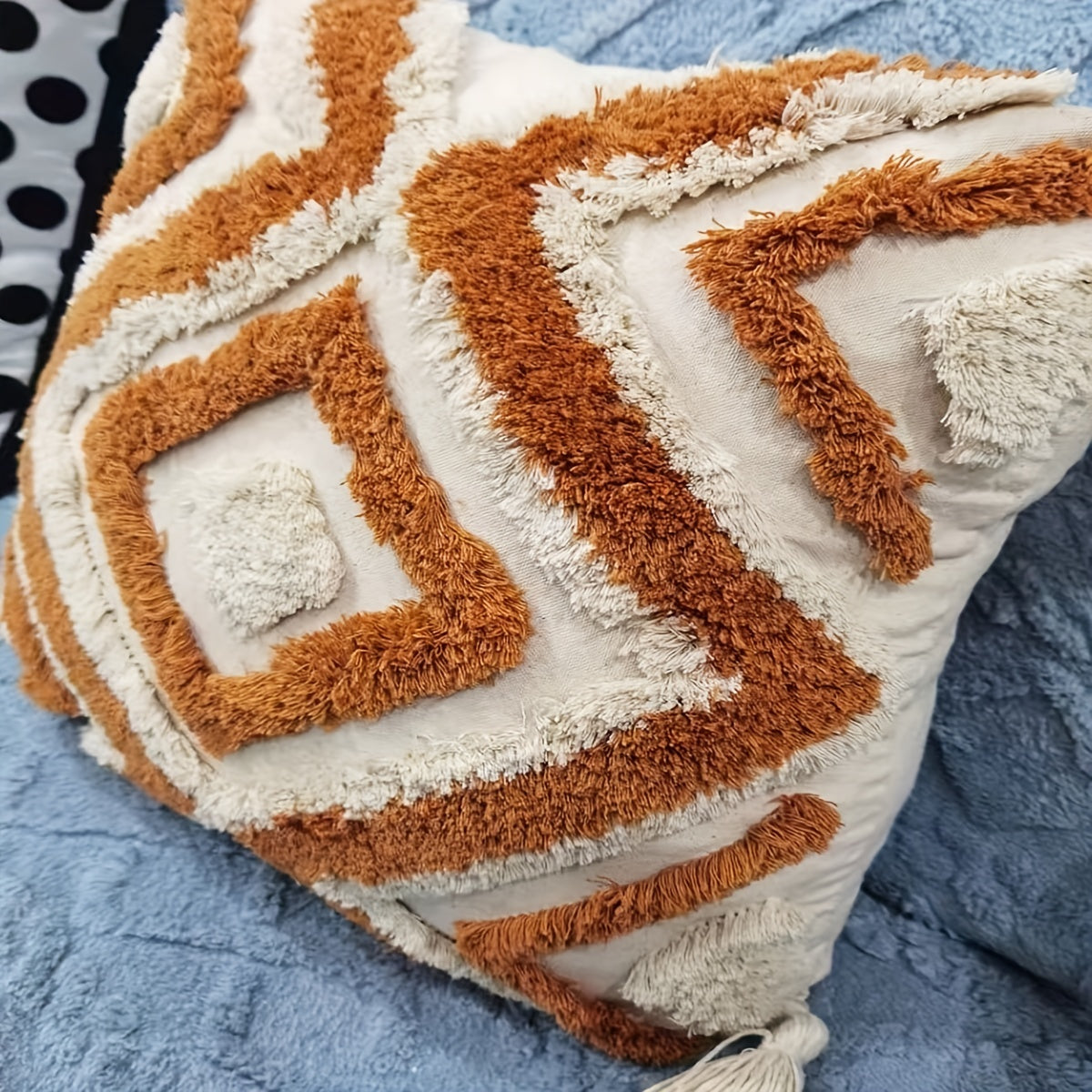 Capa de Almofada Boho Bordada com Franjas, 45x45