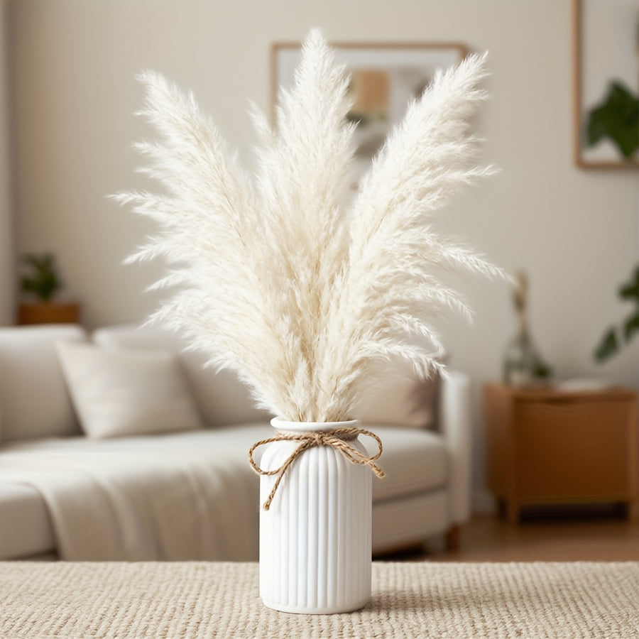 Vaso Decorativo Boho Redondo Branco com Corda