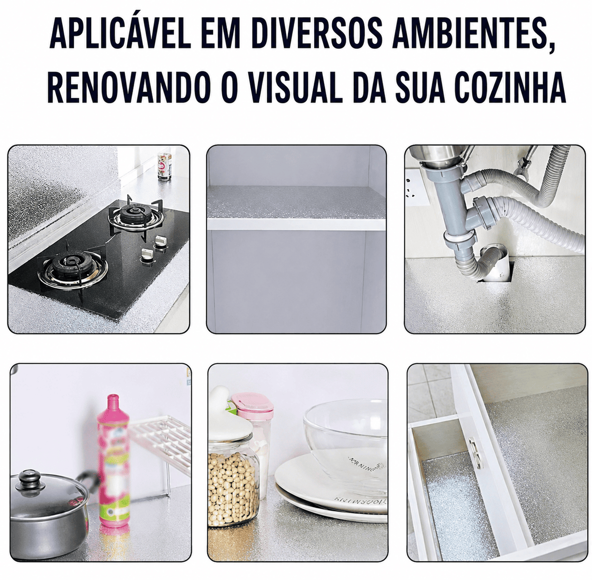 Papel Alumínio com Adesivo Para Cozinha