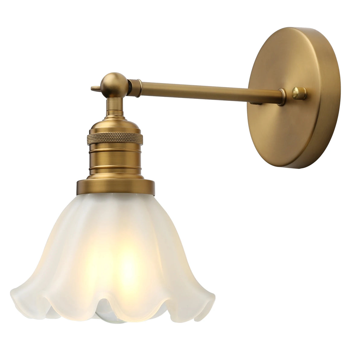 Abajur de Vidro Fosco Retro Phansthy com Luz de Parede Ajustável em 180 Graus, Adequado para Quartos, Entradas e Banheiros