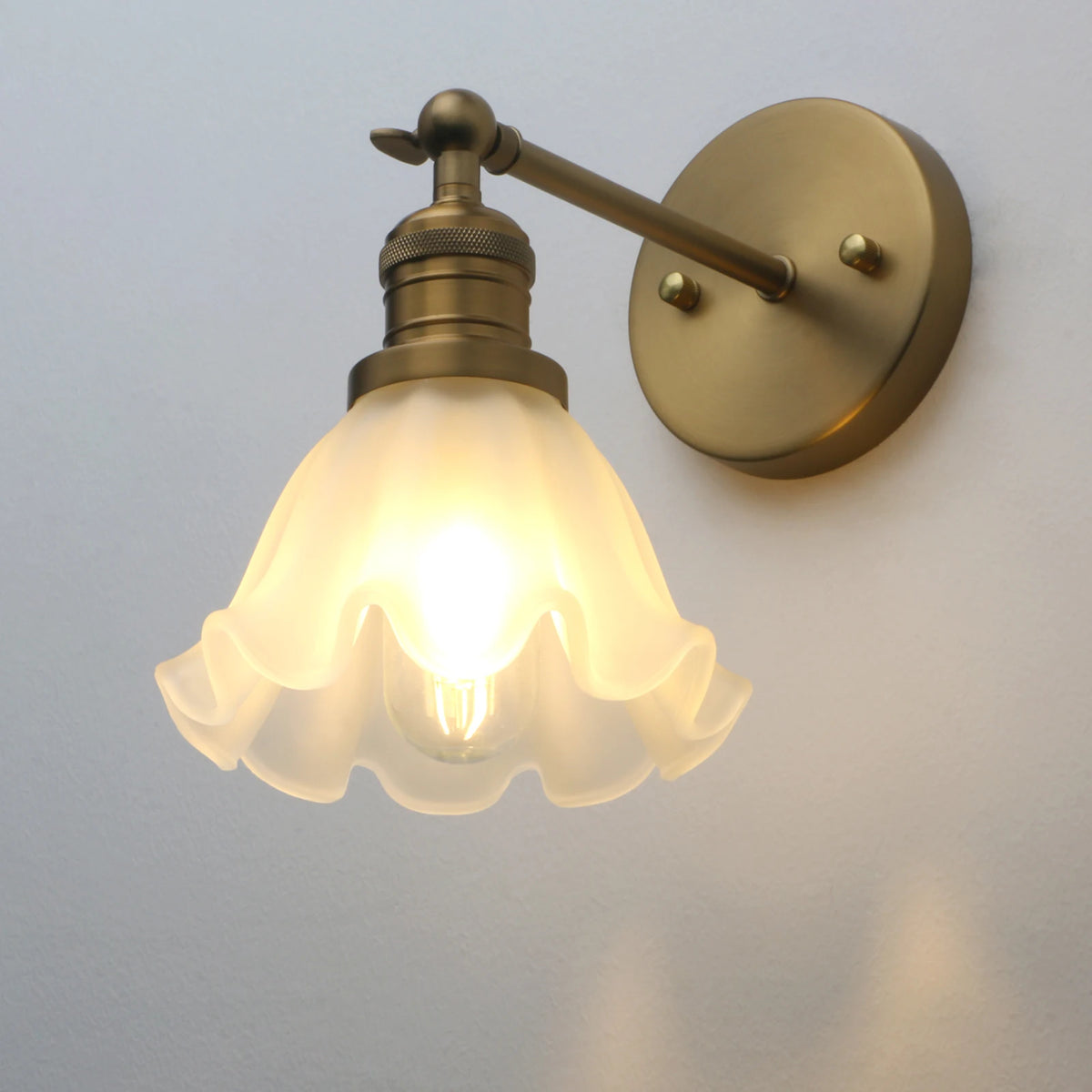 Abajur de Vidro Fosco Retro Phansthy com Luz de Parede Ajustável em 180 Graus, Adequado para Quartos, Entradas e Banheiros