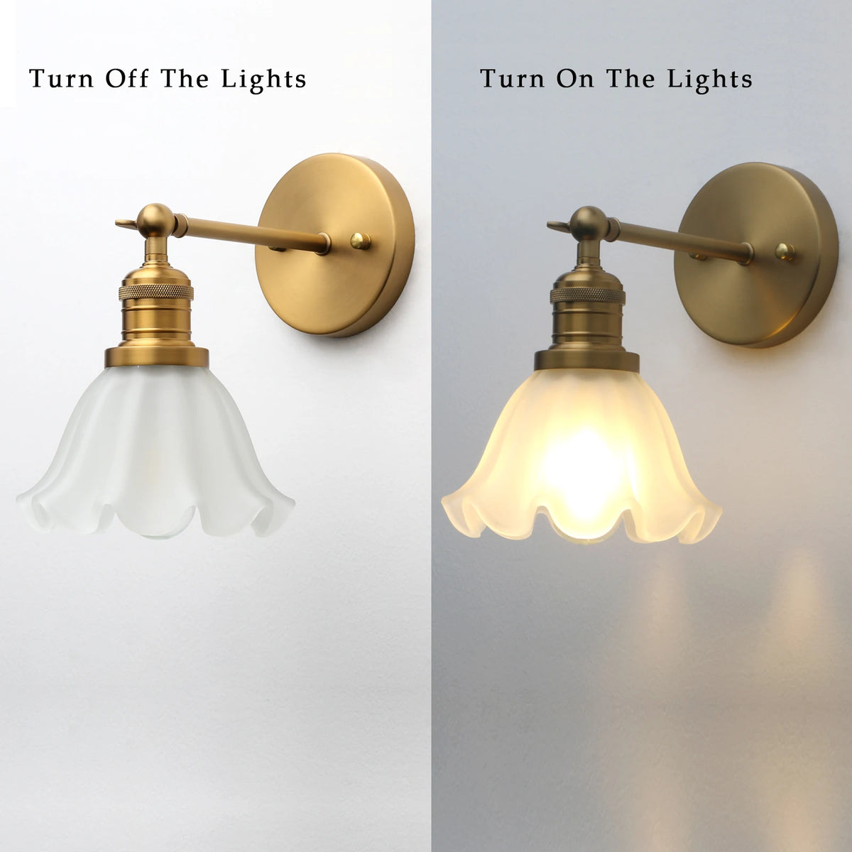 Abajur de Vidro Fosco Retro Phansthy com Luz de Parede Ajustável em 180 Graus, Adequado para Quartos, Entradas e Banheiros