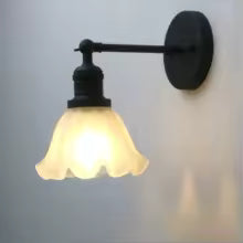 Abajur de Vidro Fosco Retro Phansthy com Luz de Parede Ajustável em 180 Graus, Adequado para Quartos, Entradas e Banheiros