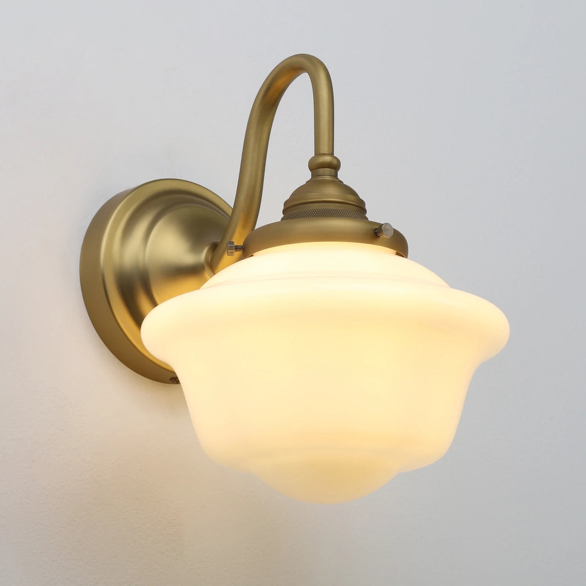 Arandela de Parede Vintage Phansthy com Vidro Branco Leitoso, Luminária para Banheiro, Sala de Estar, Hall de Entrada, Loft, Quarto e Casa de Campo