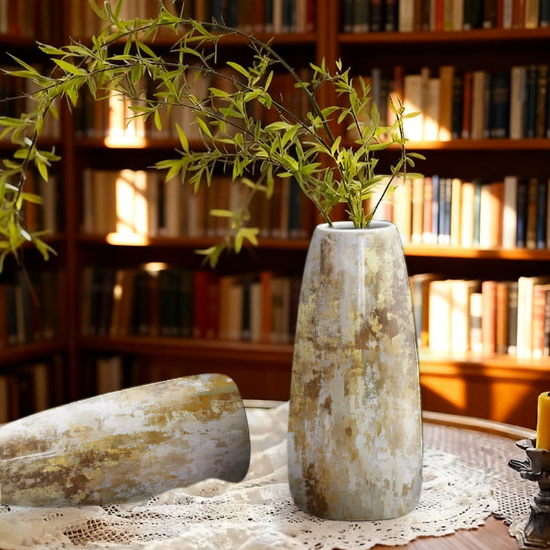Vaso de Cerâmica Pintado à Mão, Estilo Boho