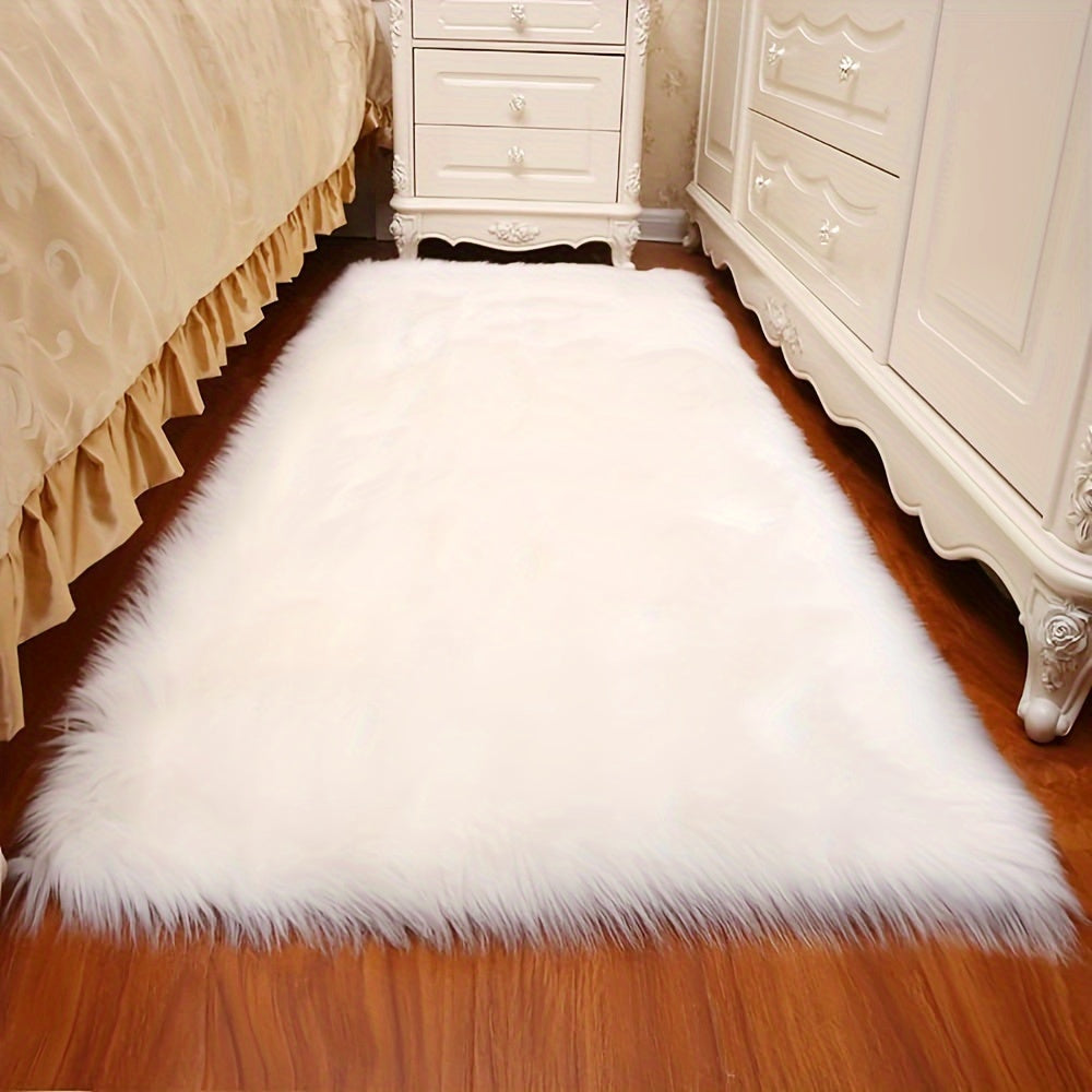 Tapete Pelúcia Branco Sala Quarto