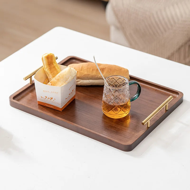 Bandeja de Bambu com Detalhe Dourado - 20x30cm ou 25x36cm