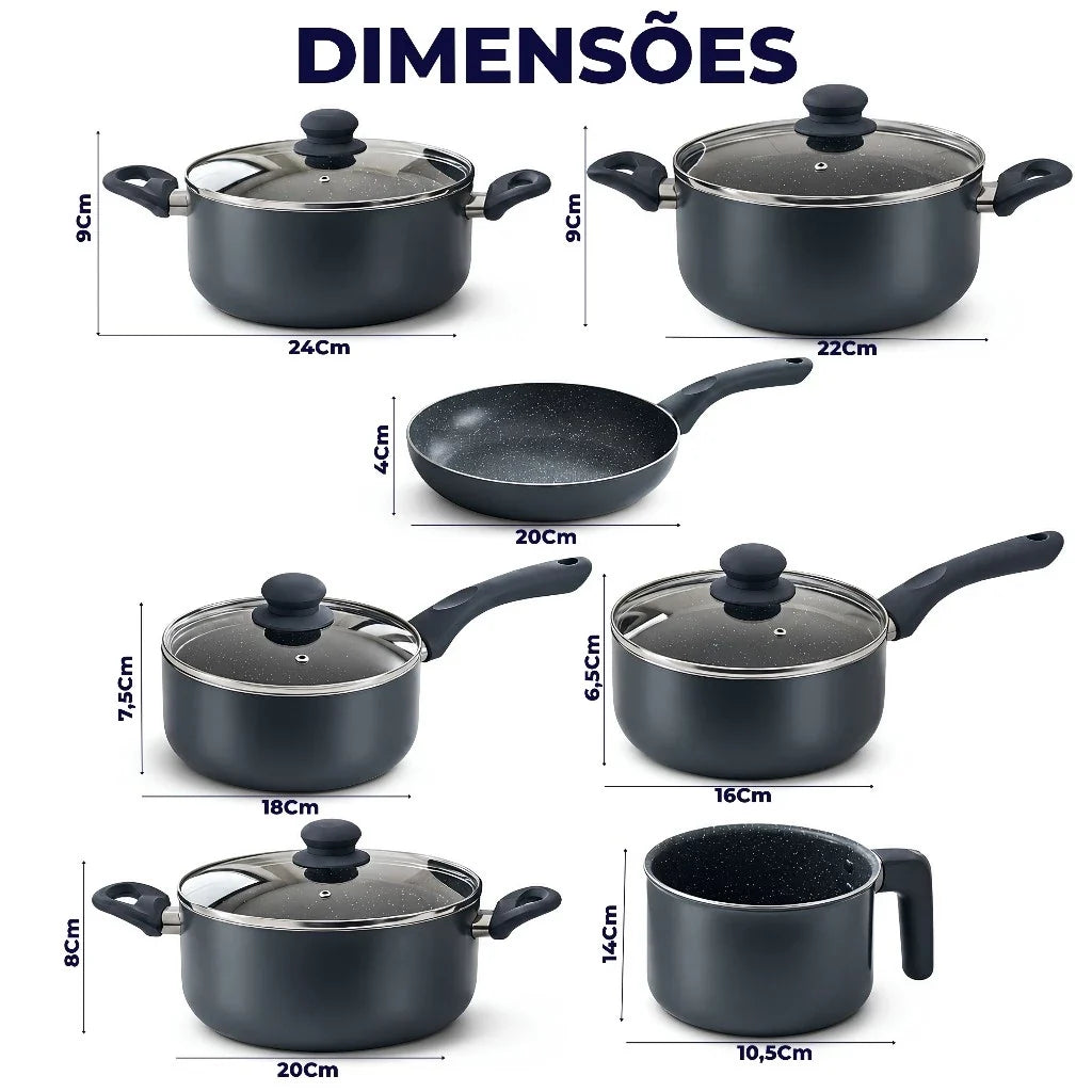 Jogo Panelas Cerâmica 7 Peças
