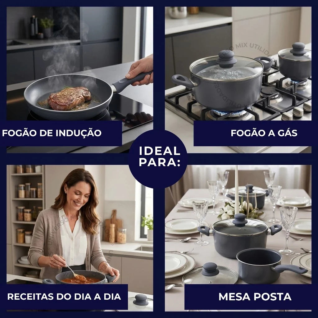 Jogo Panelas Cerâmica 7 Peças