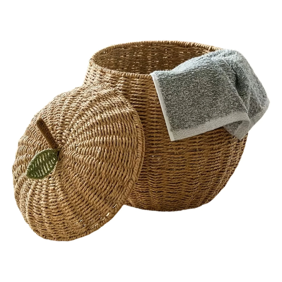 Cesta Decorativa em Formato de Maçã e Pêra com Tampa