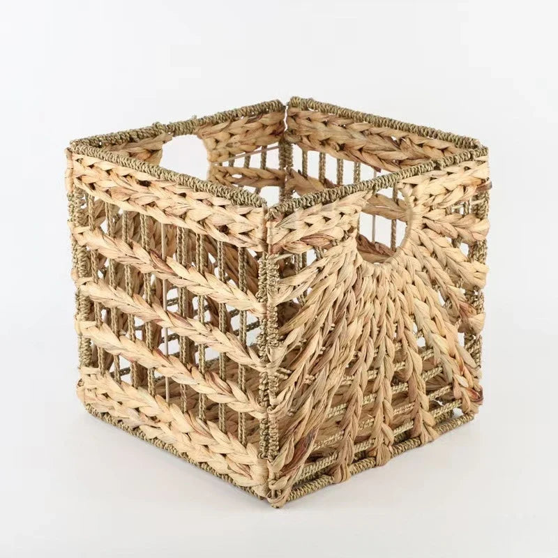 Cesta Organizadora Quadrada de Fibra Natural para Nicho