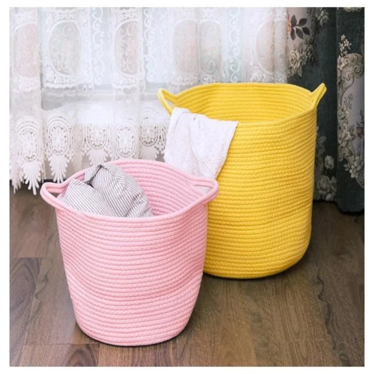 Cesto de Corda Grande para Roupa em 5 Cores
