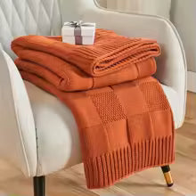 Cobertor de Tricô, Cobertor Verde Oliva com Estampa Xadrez para Sofá, Cobertor de Tricô Macio e Aconchegante para Cama, Sofá e Sala de Estar