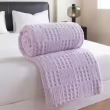 Cobertor Jacquard de Cor Sólida, Multi-Funcional, Confortável, de Algodão e Veludo, Cobertor para Soneca