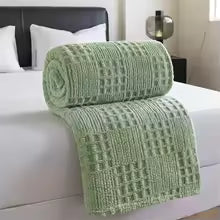 Cobertor Jacquard de Cor Sólida, Multi-Funcional, Confortável, de Algodão e Veludo, Cobertor para Soneca