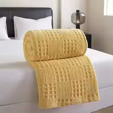 Cobertor Jacquard de Cor Sólida, Multi-Funcional, Confortável, de Algodão e Veludo, Cobertor para Soneca