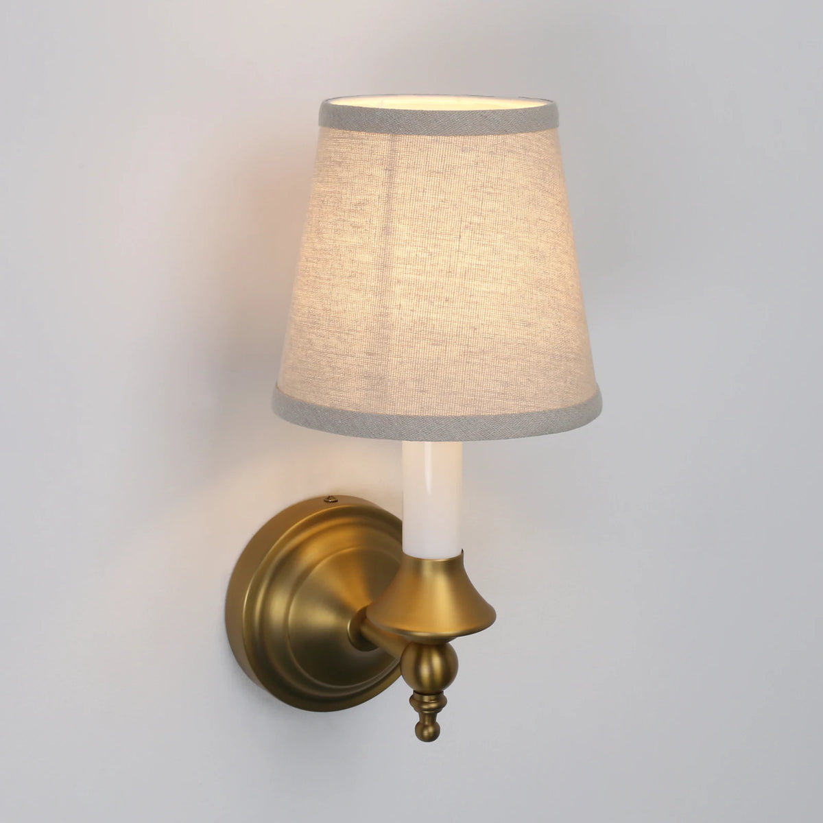 Conjunto de 2 Luminárias de Parede Permo, Luminária de Parede Clássica Retro com Abajur de Linho em Forma de Funil, Adequada para Corredores, Quartos, Hall de Entrada