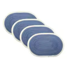 Conjunto de 4 jogos americanos ovais, resistentes ao calor, laváveis e antiderrapantes, para mesa de jantar
