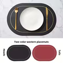Conjunto de jogos americanos de couro de mesa de 1/4/6 peças, laváveis para jantar, tapetes impermeáveis com isolamento antiderrapante resistente ao calor