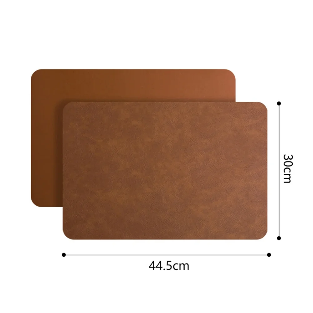 Conjunto de jogos americanos de couro sintético, 1/4/6 peças, resistente ao calor, antiderrapante, à prova d'água, lados duplos, tapetes de mesa pu para cozinha e jantar