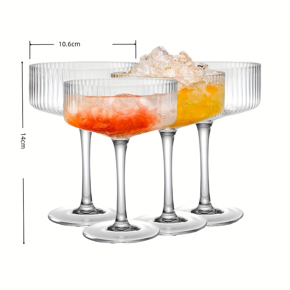 Kit de Taças de Plástico com Relevo Vintage para Bar