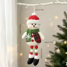 Enfeites de Pelúcia para Pendurar na Árvore de Natal, Bonecos de Papai Noel, Boneco de Neve e Rena, Pingentes de Pano Tartan, Decoração de Natal para Casa, Festa e Presente