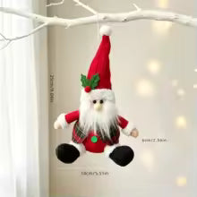 Enfeites de Pelúcia para Pendurar na Árvore de Natal, Bonecos de Papai Noel, Boneco de Neve e Rena, Pingentes de Pano Tartan, Decoração de Natal para Casa, Festa e Presente