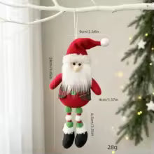 Enfeites de Pelúcia para Pendurar na Árvore de Natal, Bonecos de Papai Noel, Boneco de Neve e Rena, Pingentes de Pano Tartan, Decoração de Natal para Casa, Festa e Presente