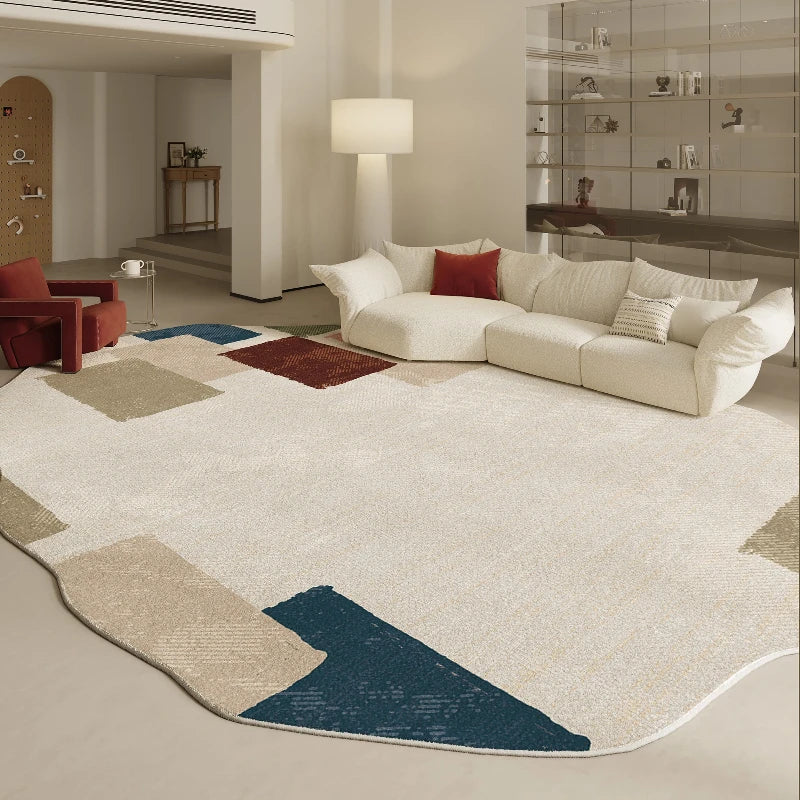 Formas irregulares sala de estar decoração tapete estilo moderno para o quarto casa engrossar tapete de pelúcia fofo macio lounge tapete