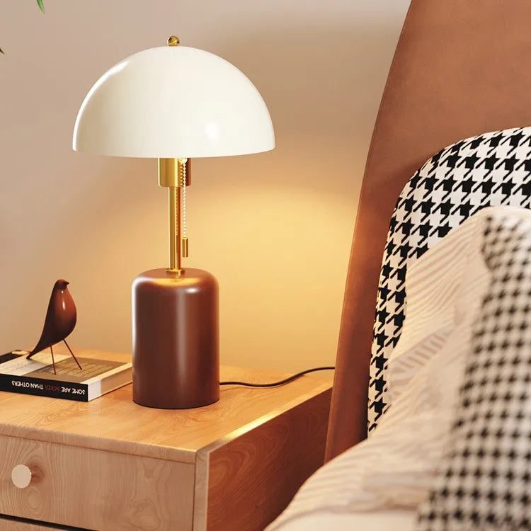 Luminária de Mesa Estilo Retro do Sudeste Asiático para Quarto, Estudo, Sala de Estar, Mesa Lateral, Atmosfera de Alto Padrão, Luminária de Cabeceira em Madeira Sólida