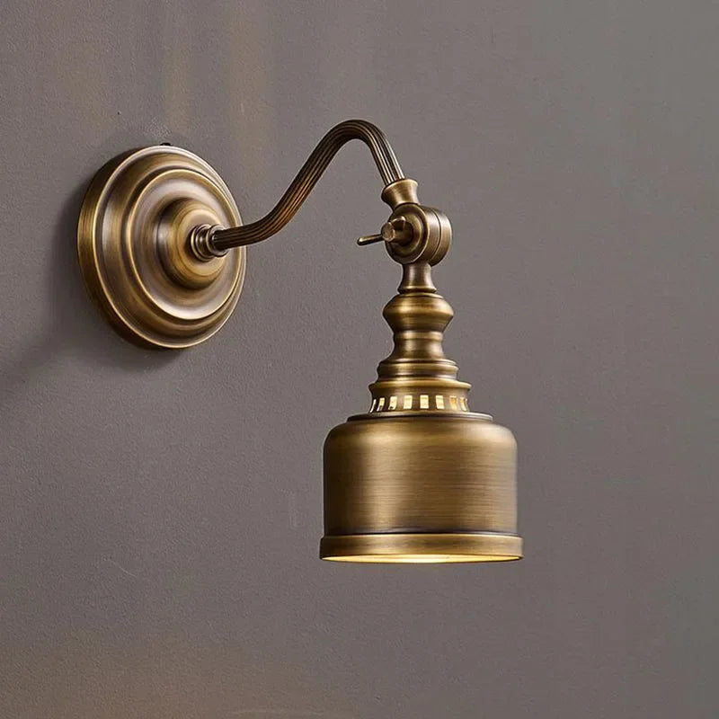 Luminária de Parede Vintage em Cobre com Vidro Transparente