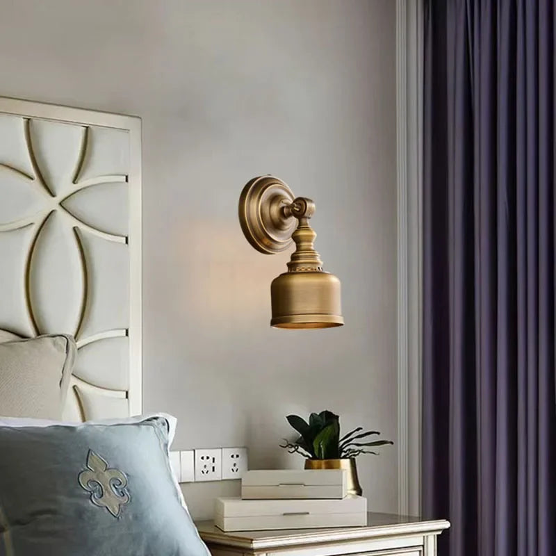 Luminária de Parede Vintage em Cobre com Vidro Transparente