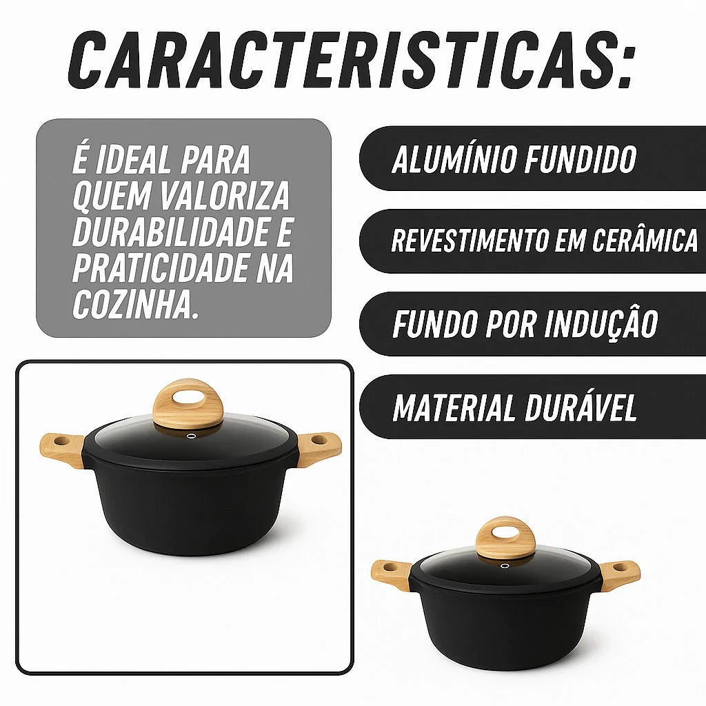 Jogo Panelas Cerâmico 5 Peças