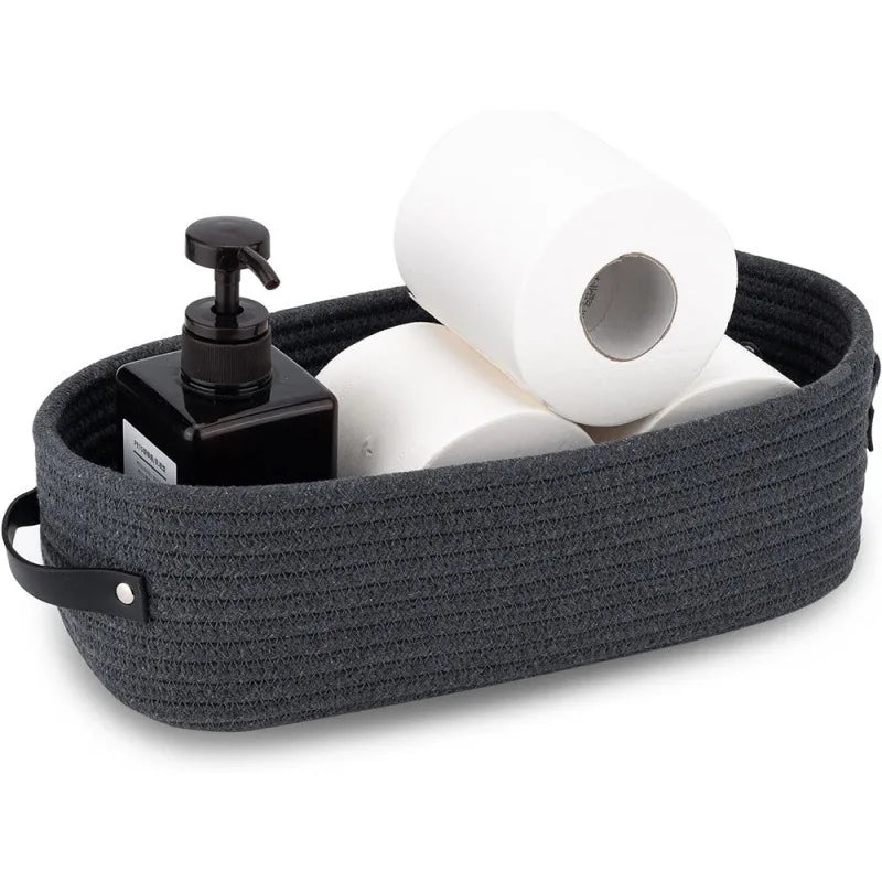 Cesto Oval de Corda para Bancada de Banheiro
