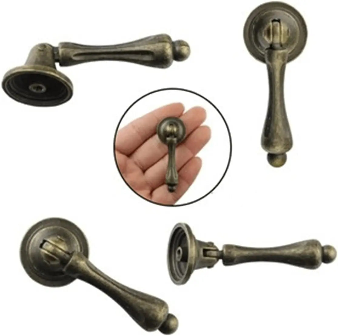 10 pçs antigo latão maçaneta da porta móveis armário gaveta guarda-roupa puxar botões para caixa de madeira com parafusos ferragem decoração casa