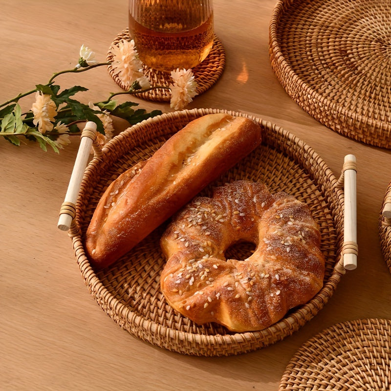 Bandeja de Rattan Artesanal para Mesa e Decoração