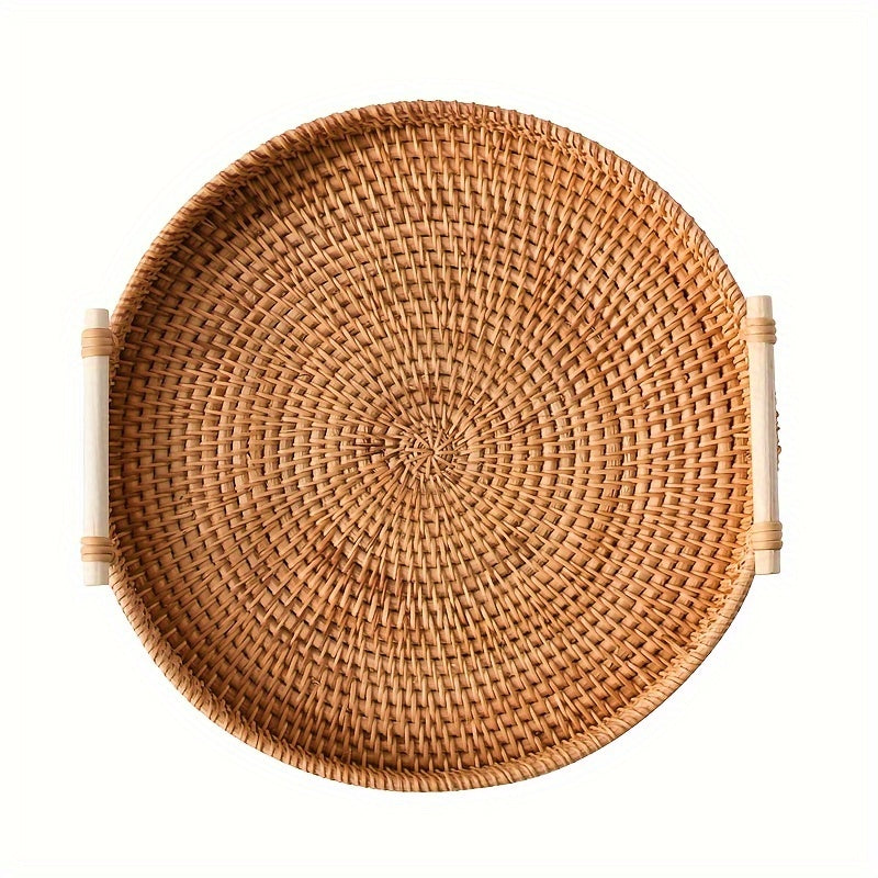 Bandeja de Rattan Artesanal para Mesa e Decoração