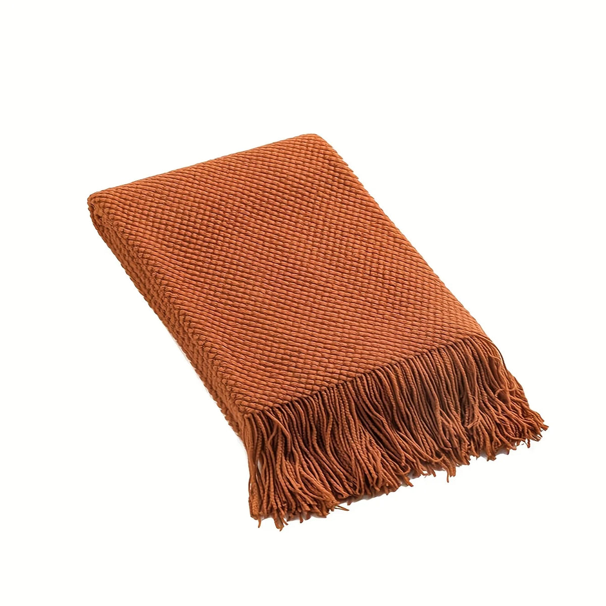 1pc morandi laranja borla cobertor de malha, macio quente lance cobertor nap cobertor para sofá acampamento viajar
