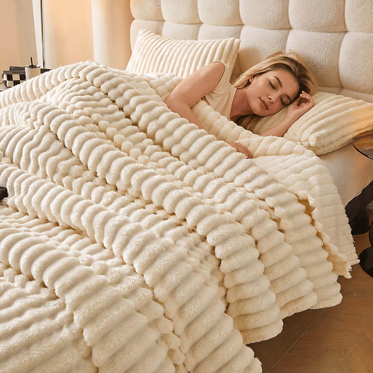 Manta Dupla Face de Pelo Sintético para Sofá e Cama