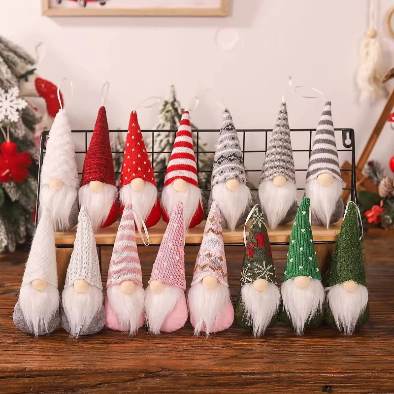 3 Peças de Gnomos de Natal em Tecido Tricotado, Bonecos Sem Rosto, Enfeites de Natal para Árvore, Decoração de Casa para Feriados, Presentes de Ano Novo 2027