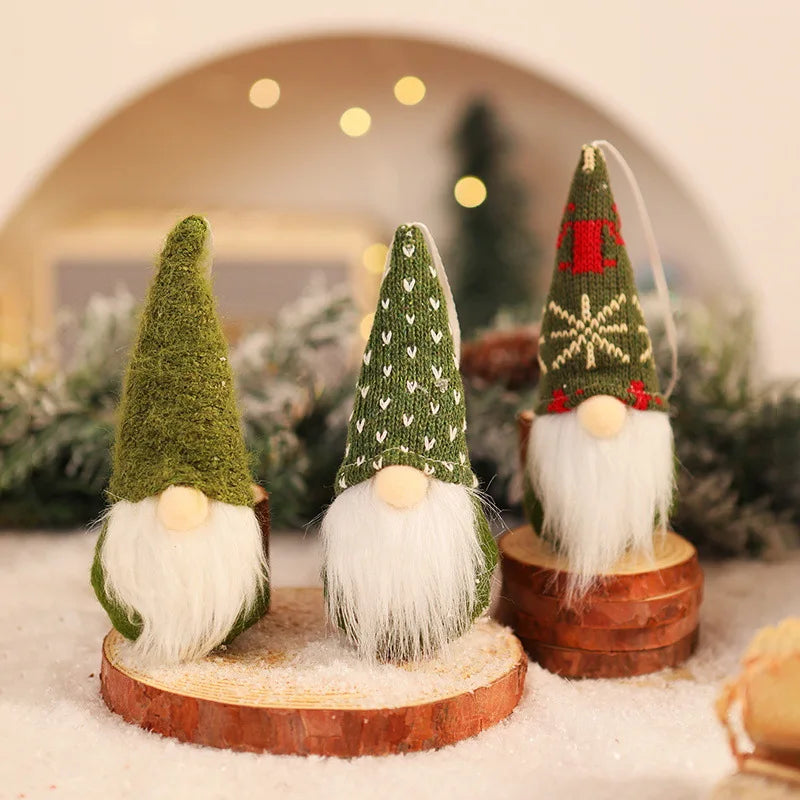 3 Peças de Gnomos de Natal em Tecido Tricotado, Bonecos Sem Rosto, Enfeites de Natal para Árvore, Decoração de Casa para Feriados, Presentes de Ano Novo 2027