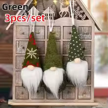 3 Peças de Gnomos de Natal em Tecido Tricotado, Bonecos Sem Rosto, Enfeites de Natal para Árvore, Decoração de Casa para Feriados, Presentes de Ano Novo 2027