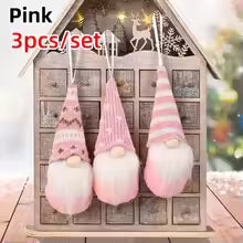 3 Peças de Gnomos de Natal em Tecido Tricotado, Bonecos Sem Rosto, Enfeites de Natal para Árvore, Decoração de Casa para Feriados, Presentes de Ano Novo 2027