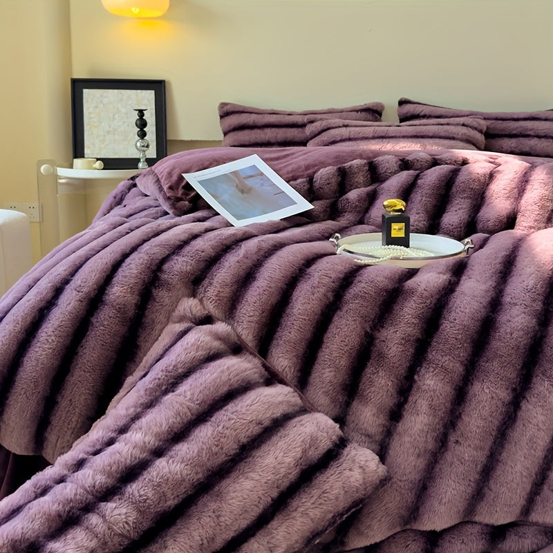 Conjunto de Cama em Veludo com 4 Peças, 5 Cores