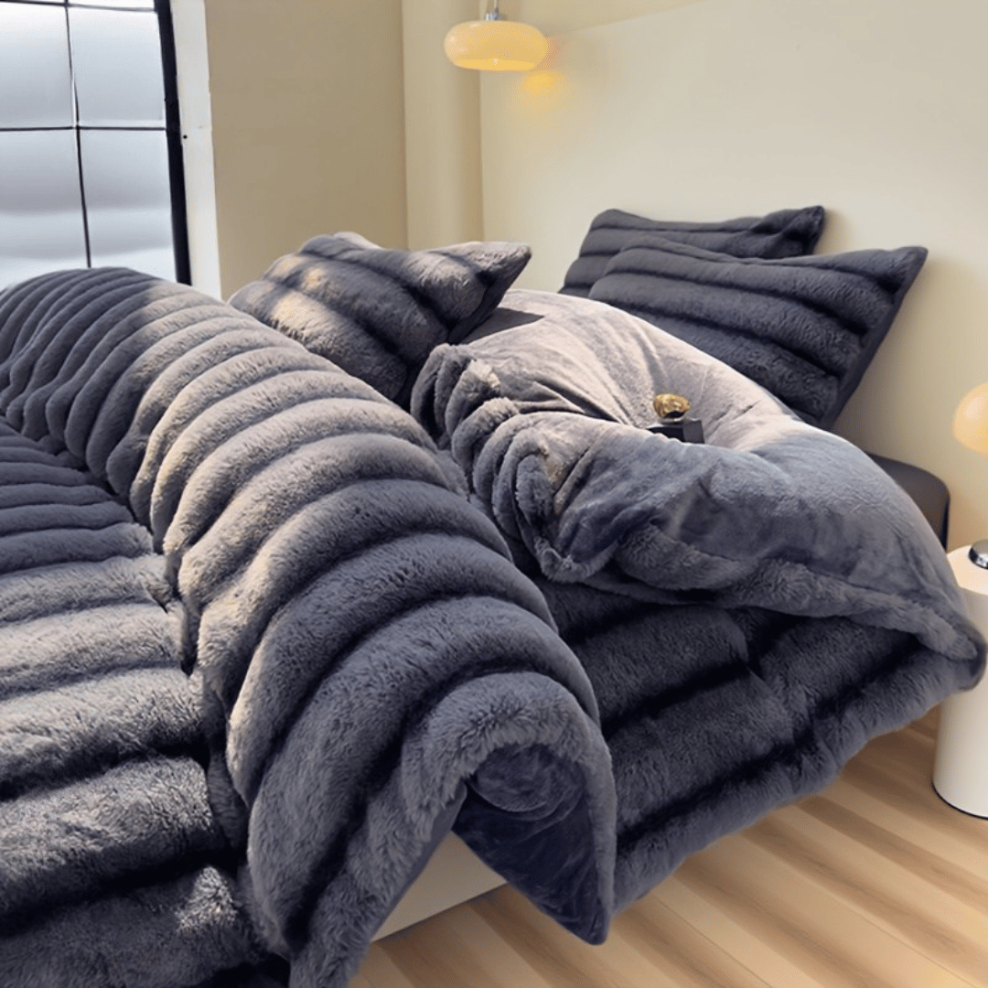 Conjunto de Cama em Veludo com 4 Peças, 5 Cores