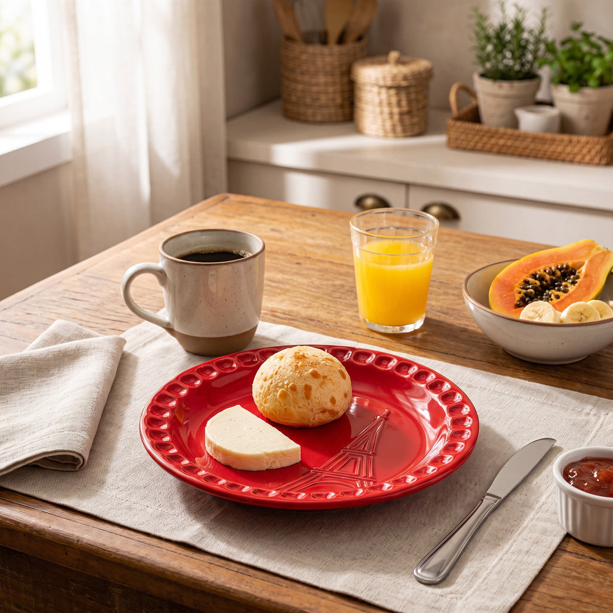 Assadeira Redonda Cerâmica Funda