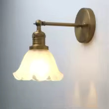 Abajur de Vidro Fosco Retro Phansthy com Luz de Parede Ajustável em 180 Graus, Adequado para Quartos, Entradas e Banheiros