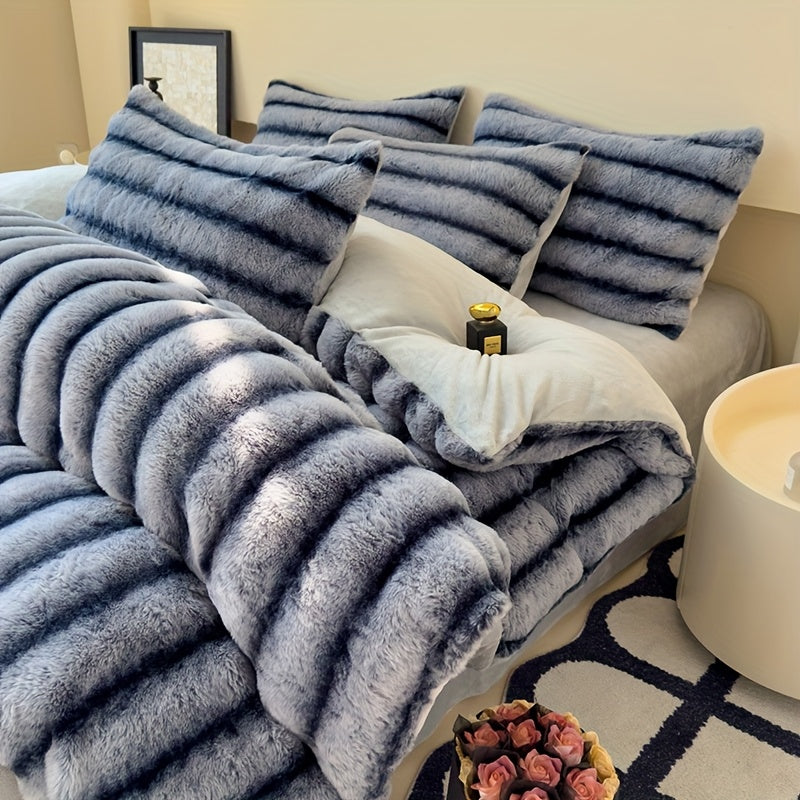 Conjunto de Cama em Veludo com 4 Peças, 5 Cores